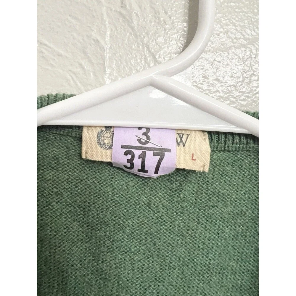 J.Crew Vintage Y2K Argyle Sweater Vest Men’s L Cotton Cashmere Green Preppy Top